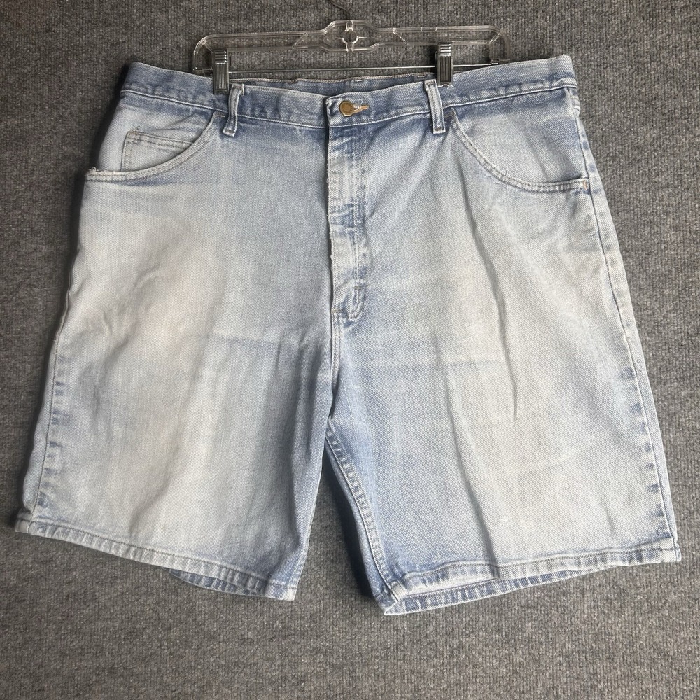 Wrangler Mens‎ Relaxed Fit Shorts Size 40 Denim Light Wash 5 Pocket